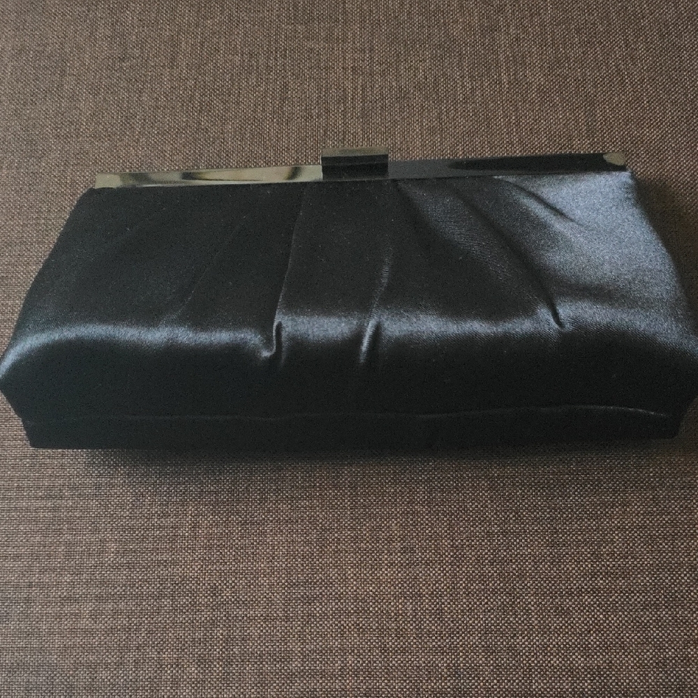 Elegant Black Satin Clutch